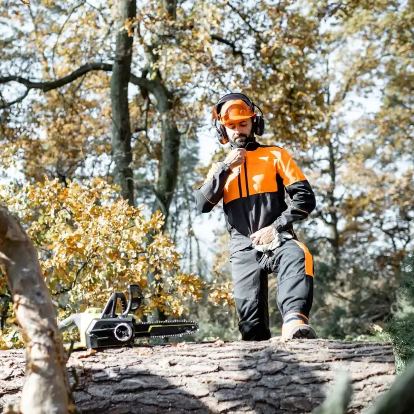 Lumberjack with life insurance for high risk individuals